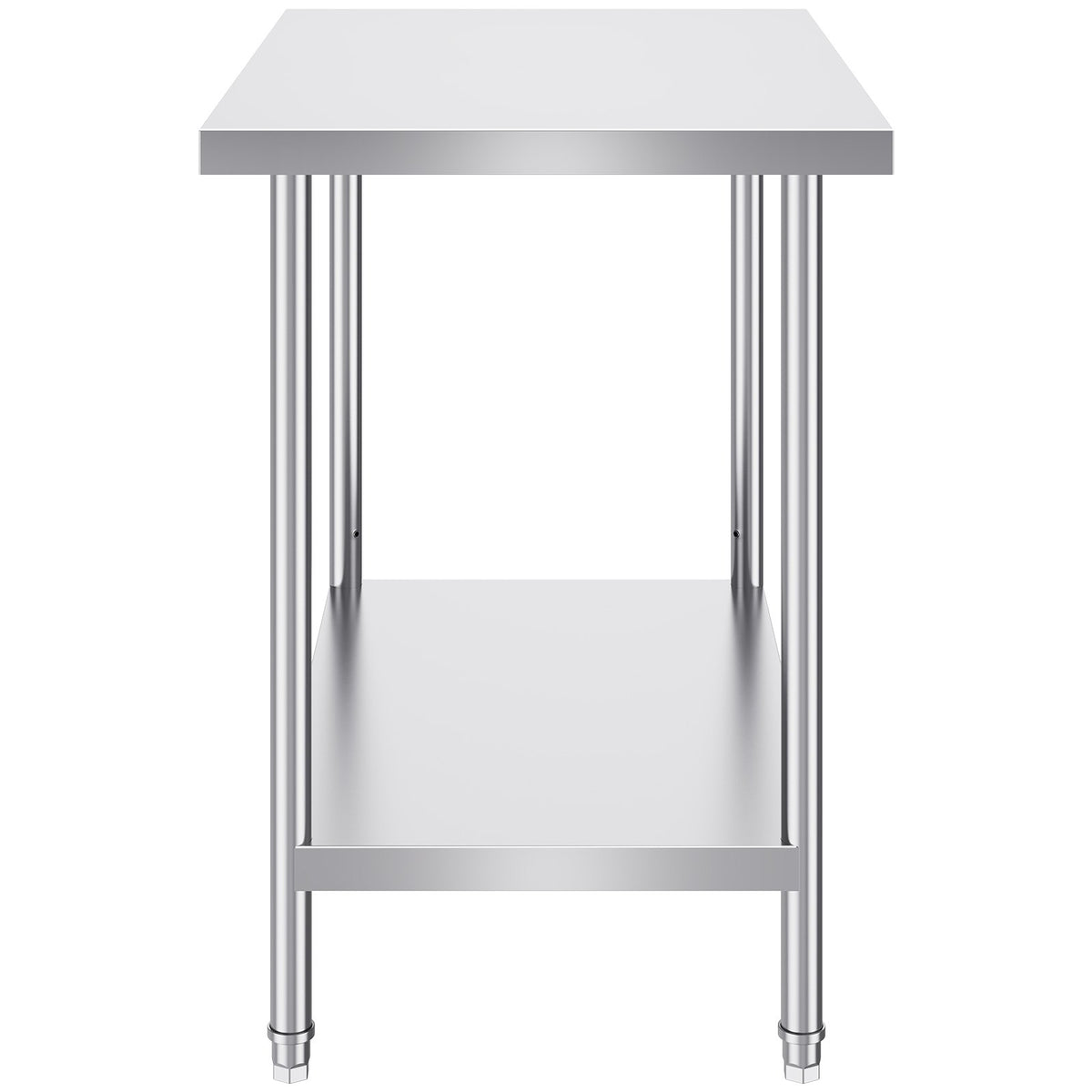 VEVOR Stainless Steel Prep Table, 24 x 36 x 34 Inch, Heavy Duty Metal Worktable with 3 Adjustable Height Levels, Commercial Workstation for Kitchen Garage Restaurant Backyard