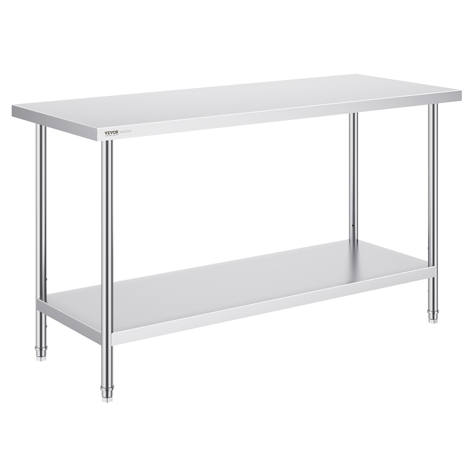 VEVOR Stainless Steel Work Prep Table Commercial Worktable Food Prep 24x60x34in