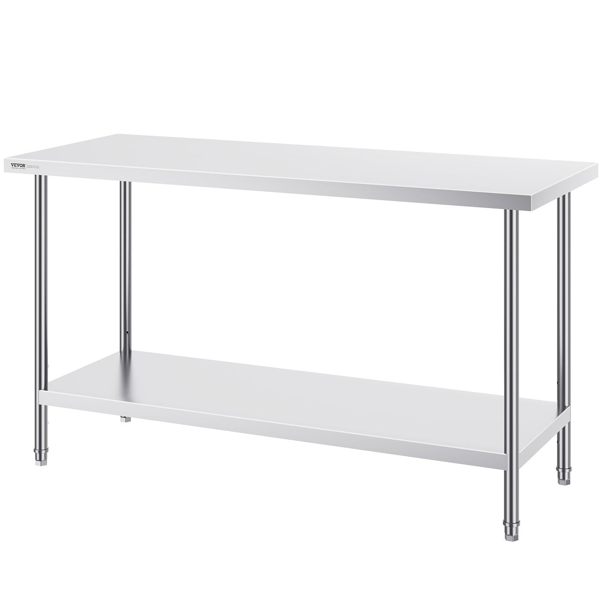 VEVOR Stainless Steel Work Prep Table Commercial Worktable Food Prep 24x60x34in