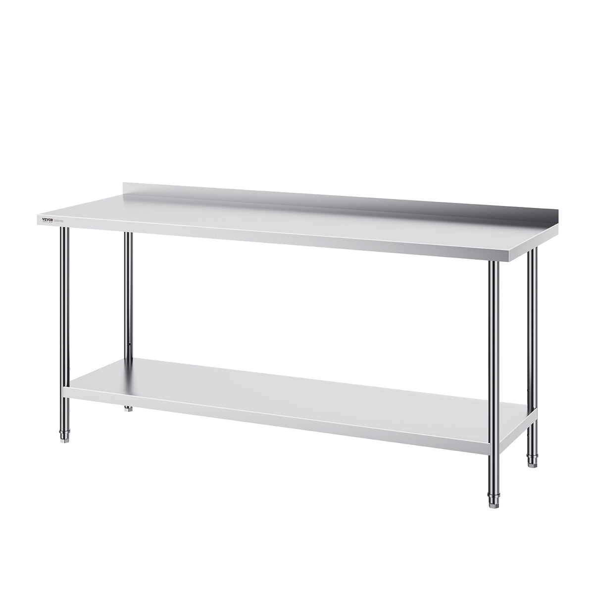 VEVOR 24 x 72 x 36 Inch Stainless Steel Work Table, Commercial Food Prep Worktable Heavy Duty Prep Worktable, Metal Work Table with Adjustable Height for Restaurant, Home and Hotel