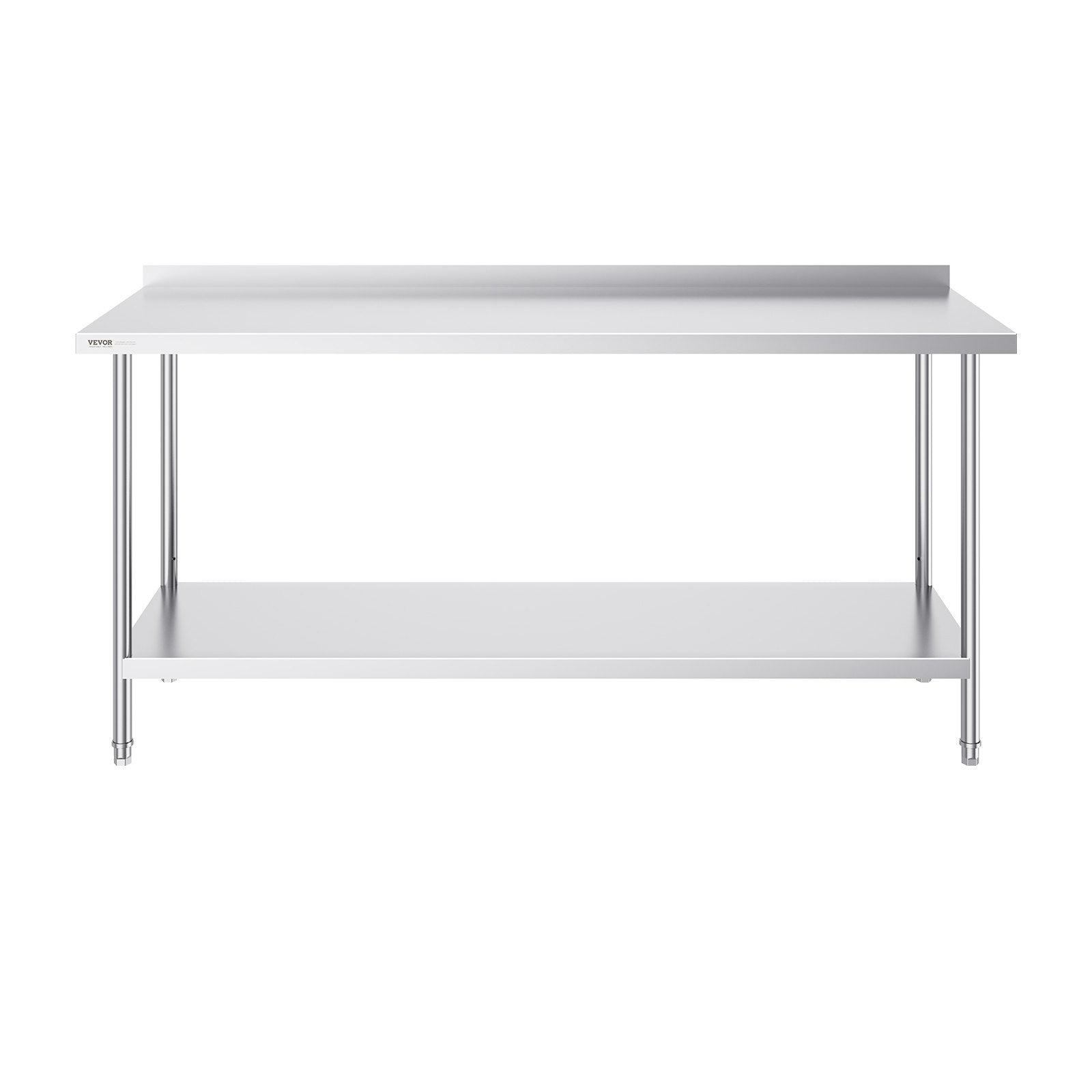 VEVOR 24 x 72 x 36 Inch Stainless Steel Work Table, Commercial Food Prep Worktable Heavy Duty Prep Worktable, Metal Work Table with Adjustable Height for Restaurant, Home and Hotel