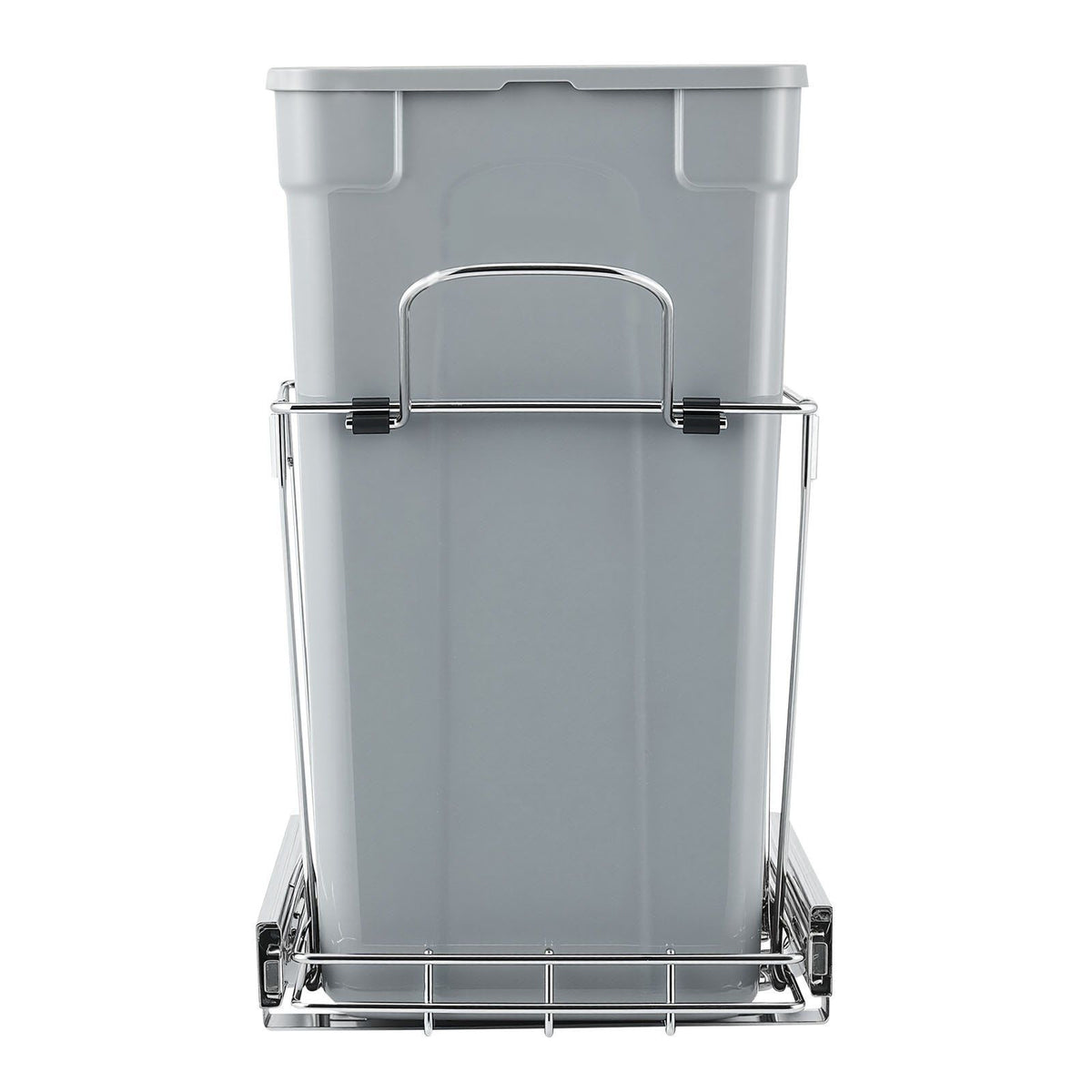 Pullout Trash Can for Kitchen Cabinets, Garbage Waste Recycling Bin, Under Mount Waste Container, with Heavy Duty Metal Full Extension Sliding System and Handle, for Sink, Under Counter