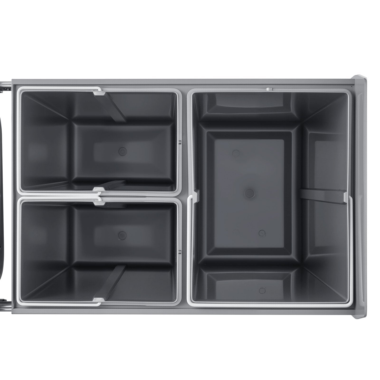 VEVOR Pullout Trash Can for Kitchen Cabinets, 20+10+10L Double Under Sink Garbage Waste Recycling Bin, Under Mount Waste Container, with Heavy Duty Metal Full Extension Sliding System and Handle
