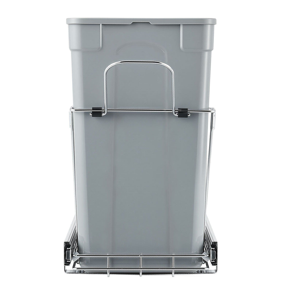 Pullout Trash Can for Kitchen Cabinets,Double Under Sink Garbage Waste Recycling Bin, Under Mount Waste Container, with Heavy Duty Metal Full Extension Sliding System and Handle