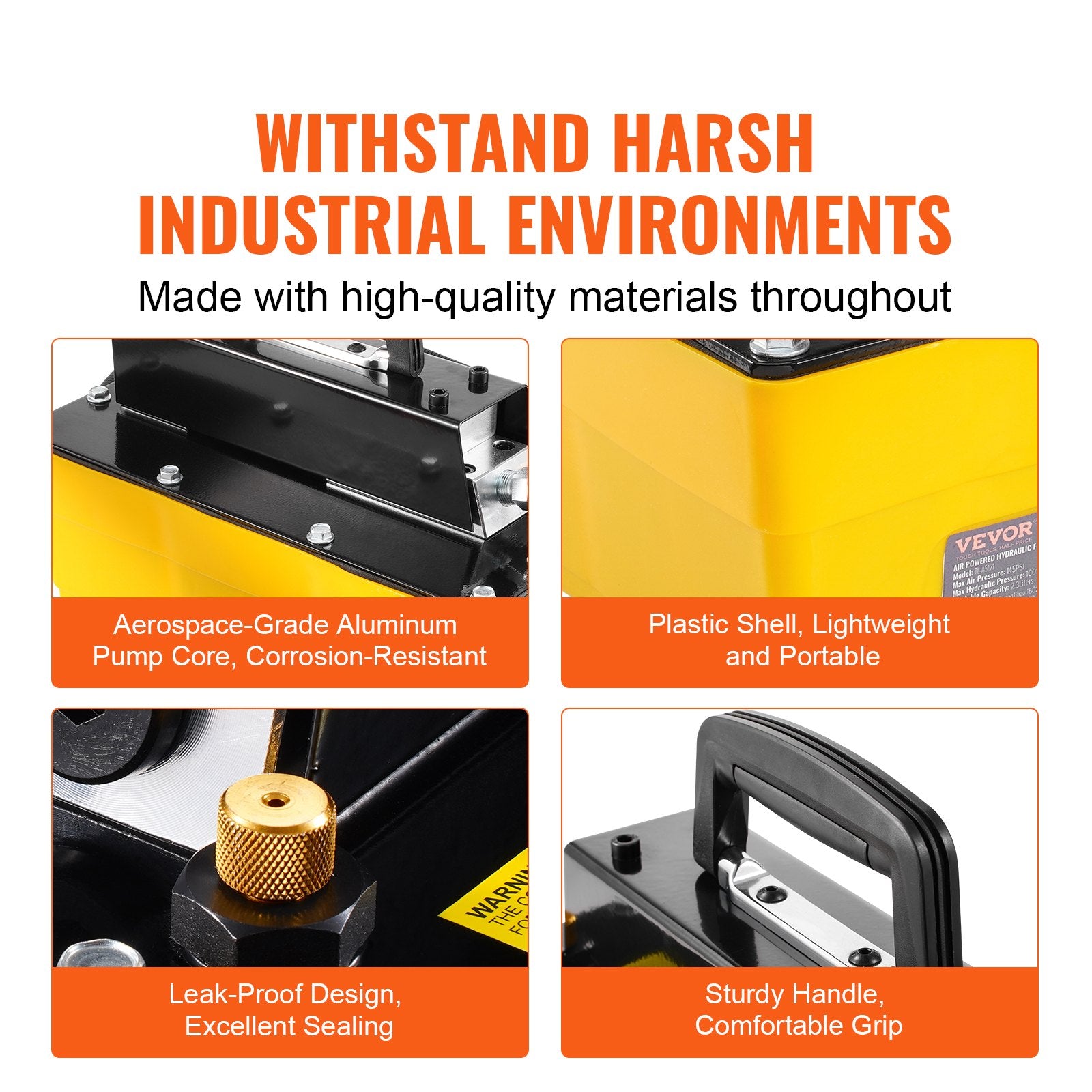 VEVOR 10,000PSI Air Hydraulic Pump, 2.3 L Reservoir, NPT 3/8 In Oil Outlet, NPT 1/4 In Inlet, Air Actuated Foot Pump with Remote Control Actuator, for Automobile Frame Machine & Hydraulic Press