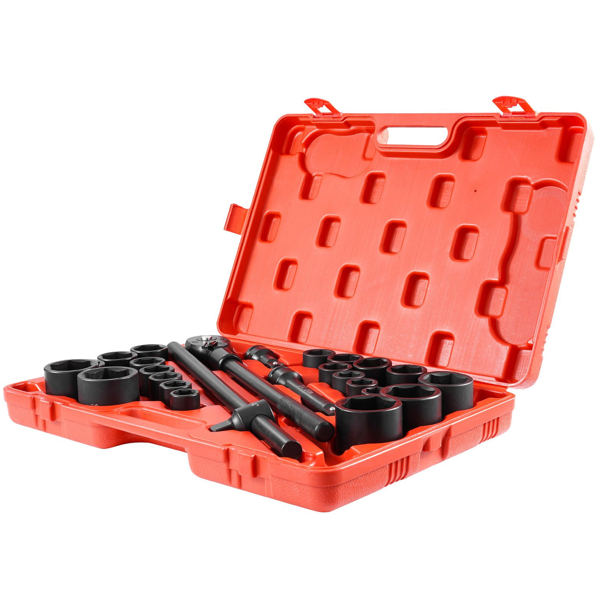 Impact Socket Set 3/4 Inches 27 Piece SAE 7/8 to 2 Inches and Metric 22 to 50 mm