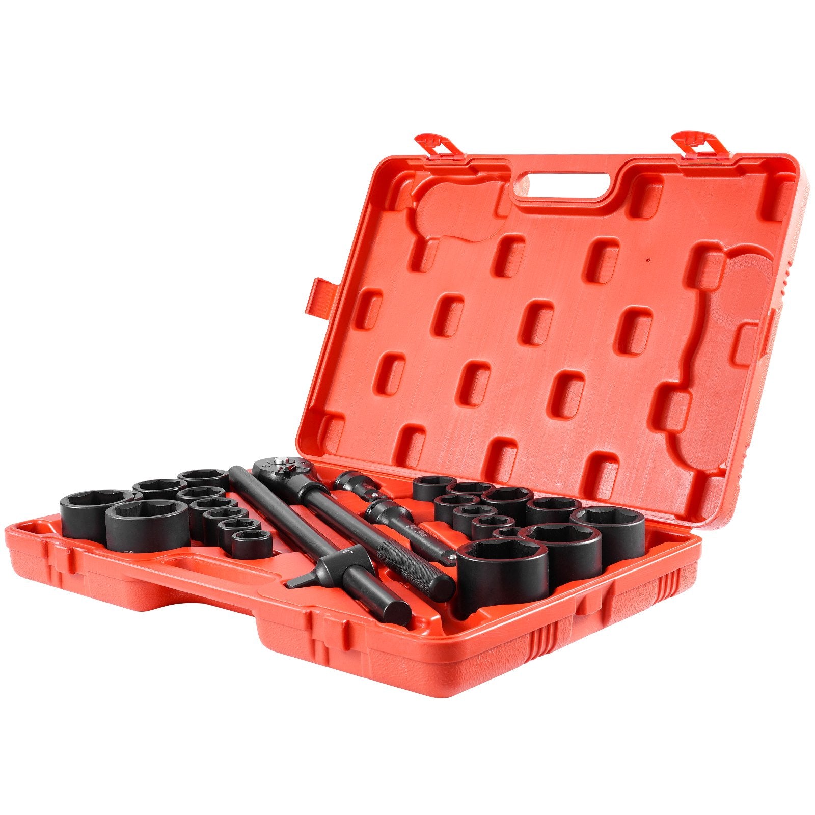 Impact Socket Set 3/4 Inches 27 Piece SAE 7/8 to 2 Inches and Metric 22 to 50 mm