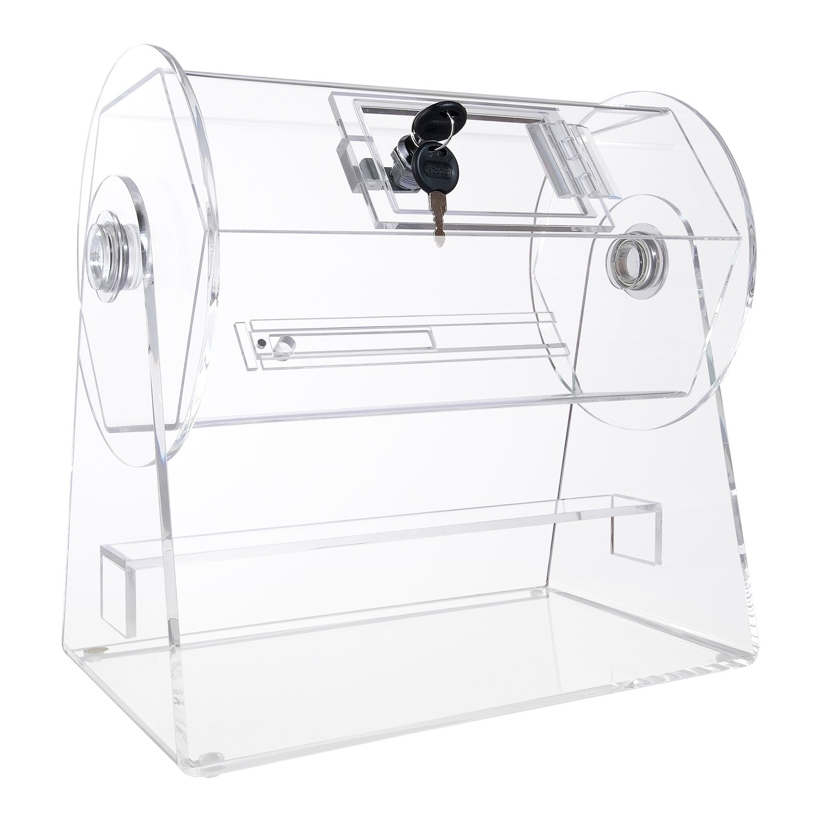 VEVOR Acrylic Raffle Drum, Holds 2500 Tickets or 100 Raffle Balls, Professional Raffle Ticket Spinning Cage with 2 Keys, Transparent Lottery Spinning Drawing, Raffle Ticket Box for Lottery Games Bingo