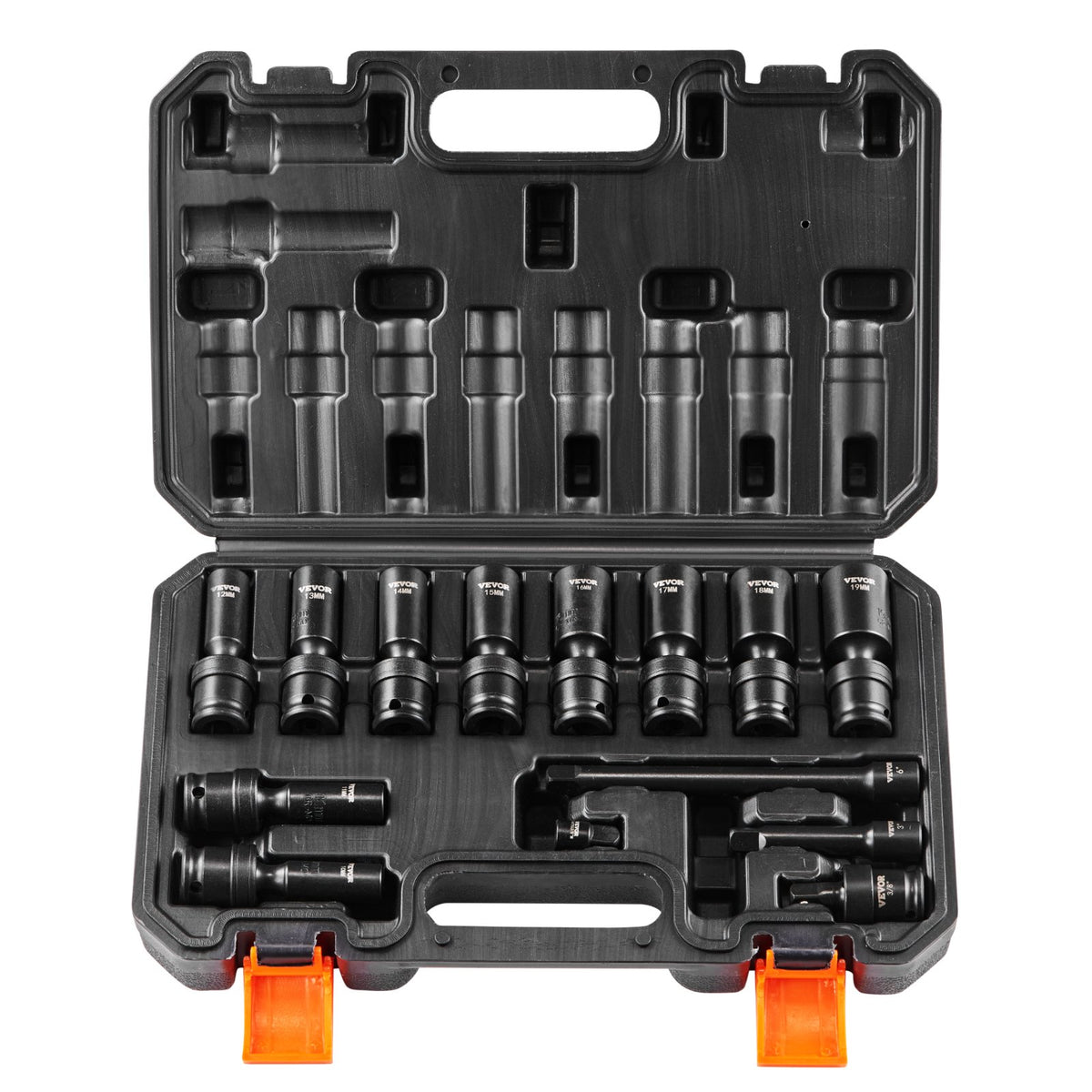 VEVOR 360 Degree Swivel Impact Sockets Set 14pcs 6-Point 3/8in Drive Socket Set