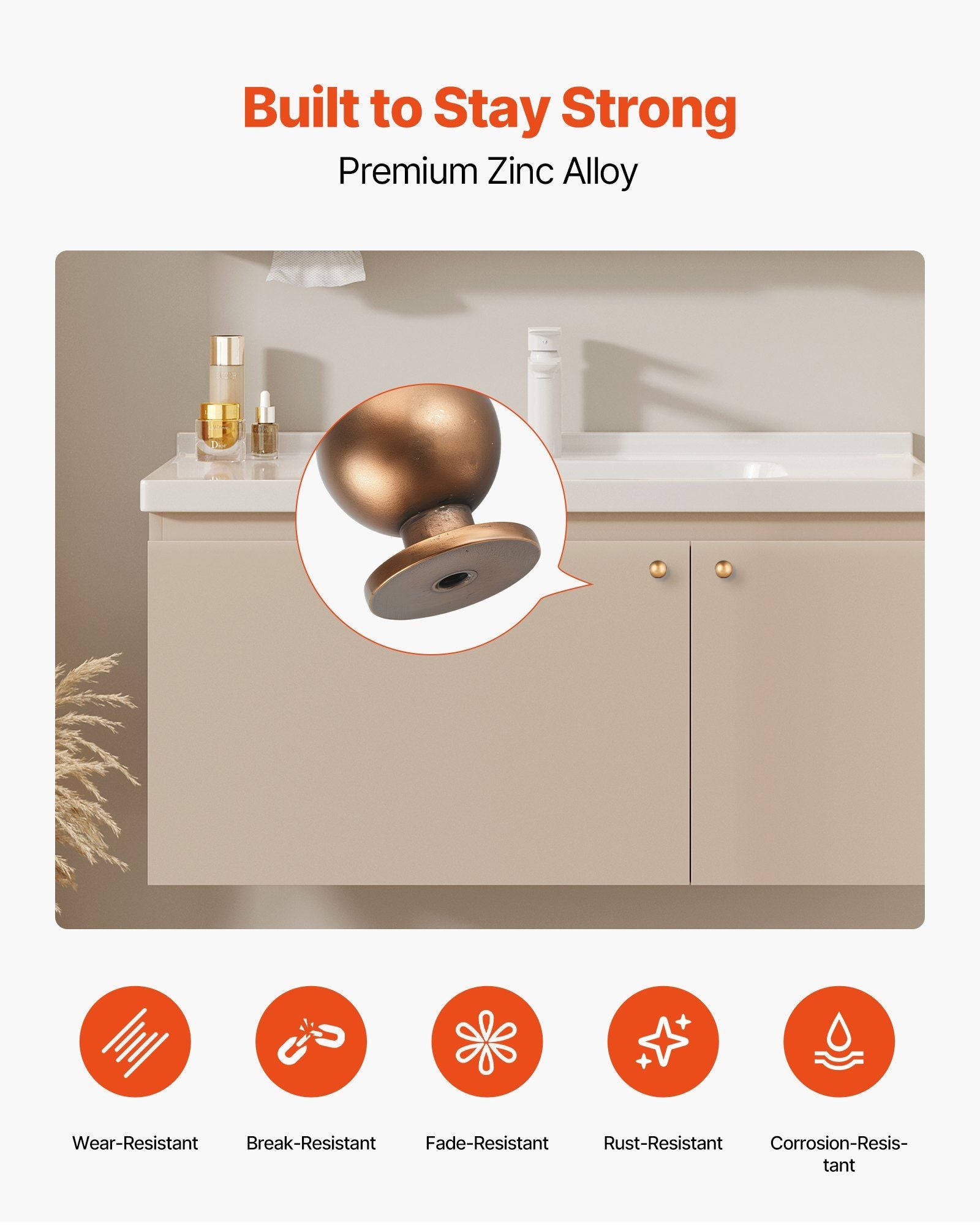 Cabinet Knobs, 12 Pack, 25 mm Zinc Alloy Drawer Pulls Door Handles, Round Kitchen Dresser Solid Knobs Cupboard Hardware with Screws for Bathroom Closet Cabinets Drawers, Antique Brass Color