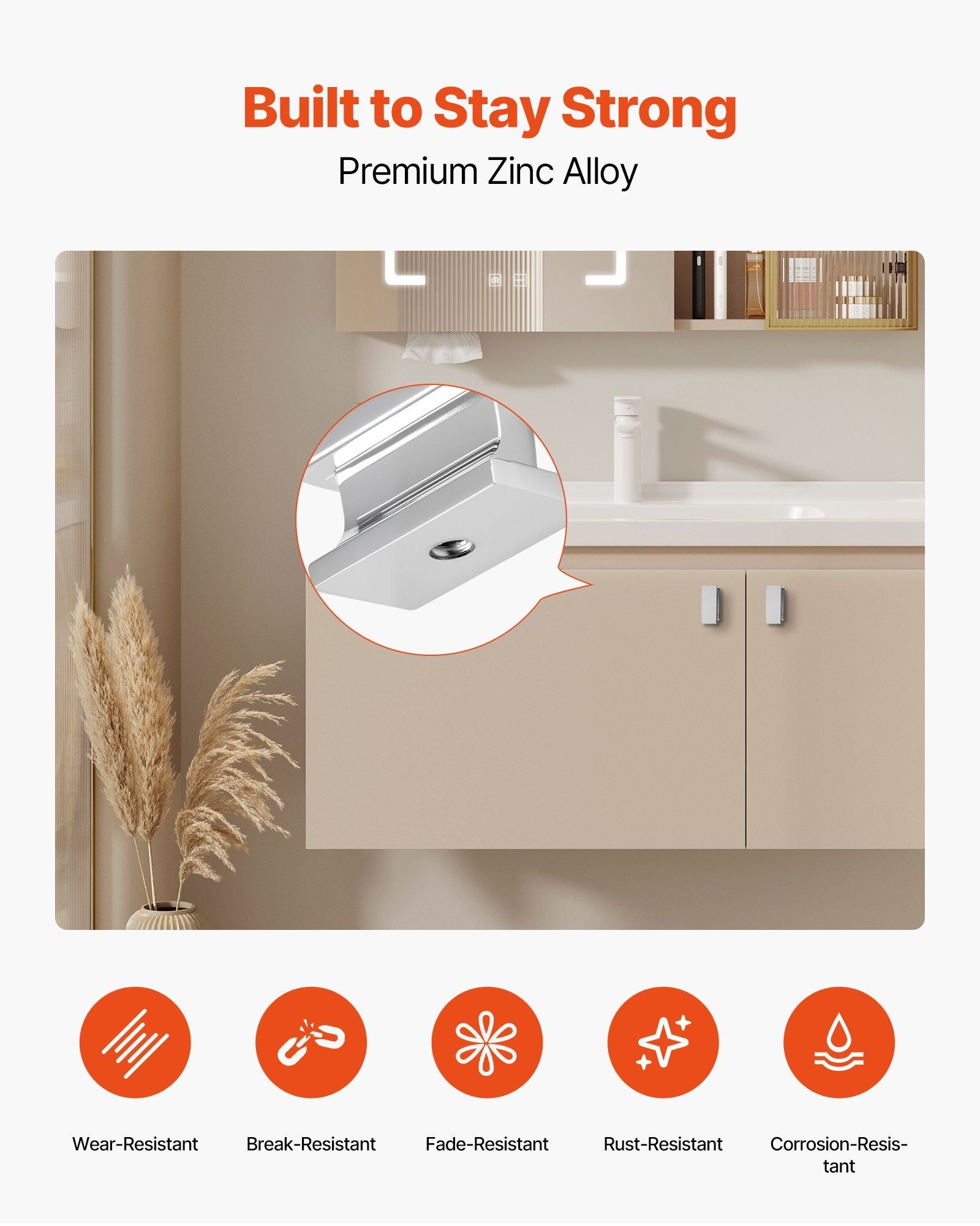 Cabinet Knobs, 10 Pack, 36 mm Zinc Alloy Drawer Pulls Door Handles, Rectangular Kitchen Dresser Solid Knobs, Cupboard Hardware with Screws for Bathroom Closet Cabinets Drawers, Chrome Color