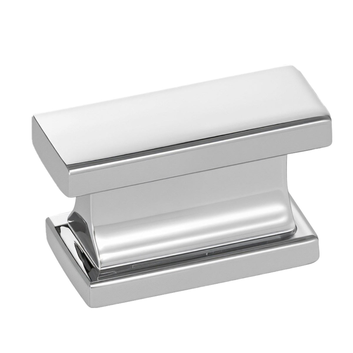 Cabinet Knobs, 10 Pack, 36 mm Zinc Alloy Drawer Pulls Door Handles, Rectangular Kitchen Dresser Solid Knobs, Cupboard Hardware with Screws for Bathroom Closet Cabinets Drawers, Chrome Color