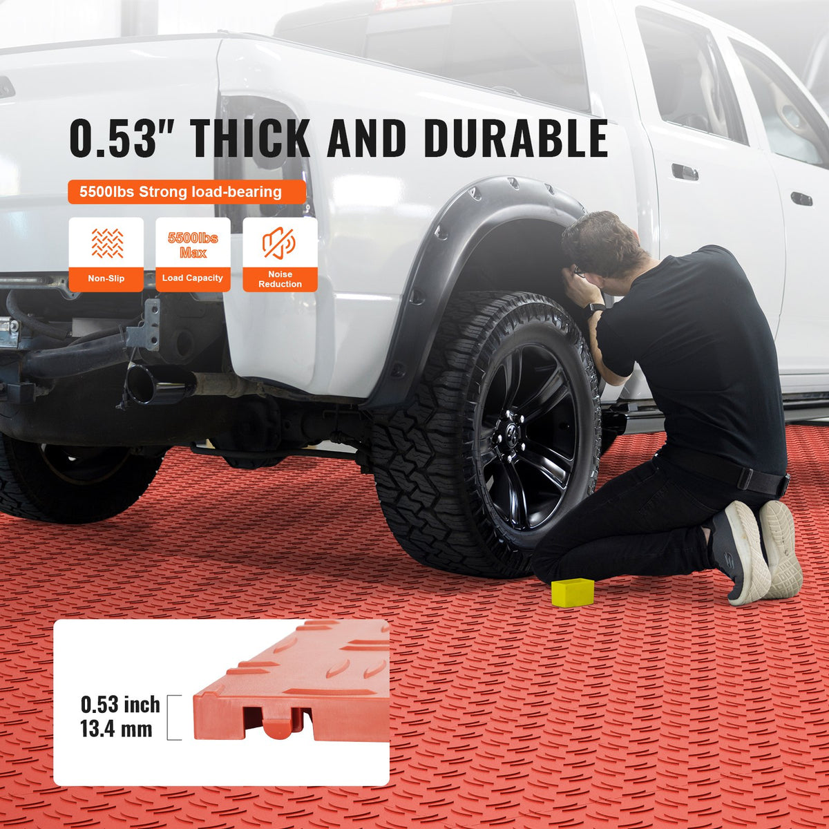 VEVOR Garage Tiles Interlocking 12x12 in 50 Pack Garage Flooring Tiles Red