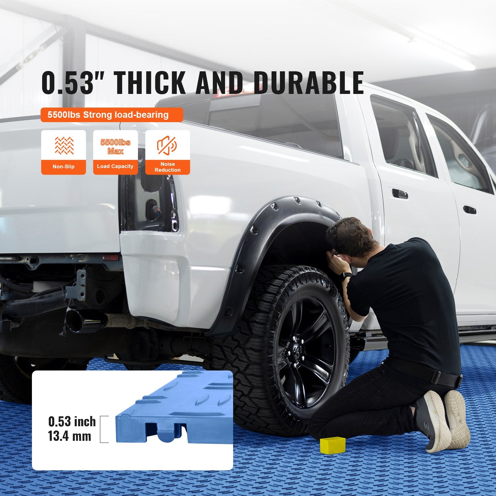 VEVOR Garage Tiles Interlocking 12x12 in 25 Pack Garage Flooring Tiles Blue