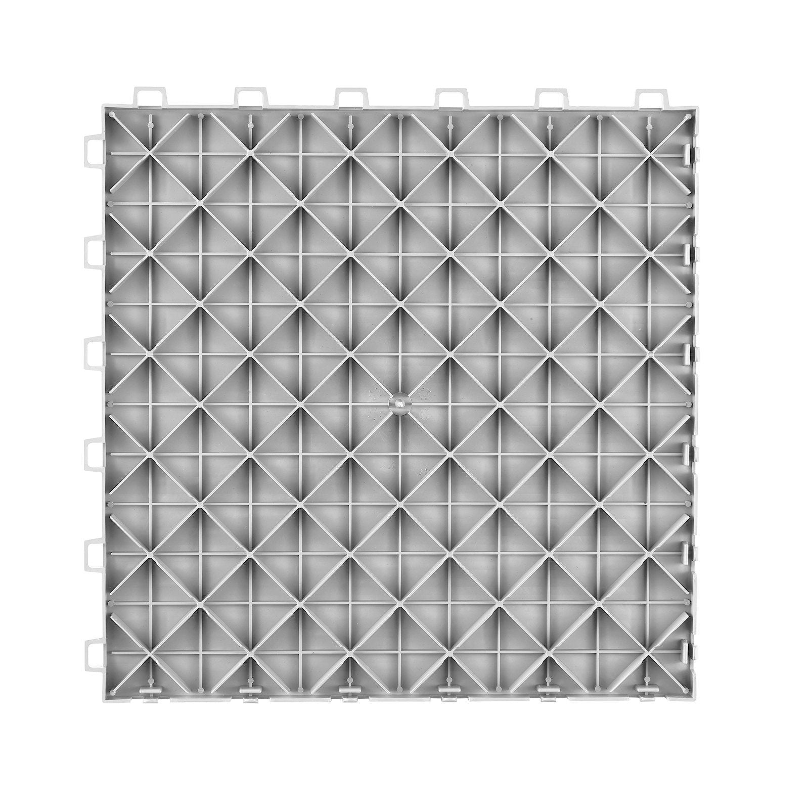 Garage Tiles Interlocking, 305 x 305 x 13.4 mm 25 Pack Garage Floor Covering Tiles, Non-Slip Double-Sided Texture Garage Flooring Tiles, for Garages, Basements, Repair Shops, Silver