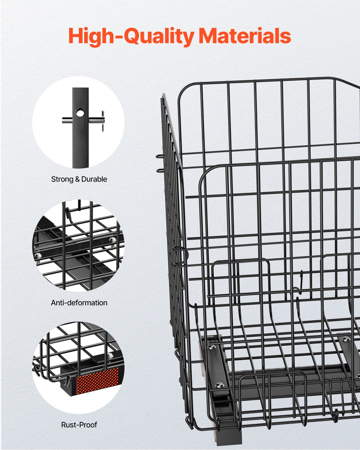 VEVOR Scooter Rear Basket, Folding Metal Wire Basket, Heavy Duty & Spacious Cargo Basket, Works with 1-inch Receiver, Compatible with Most Golden, Drive & Pride Mobility Scooter