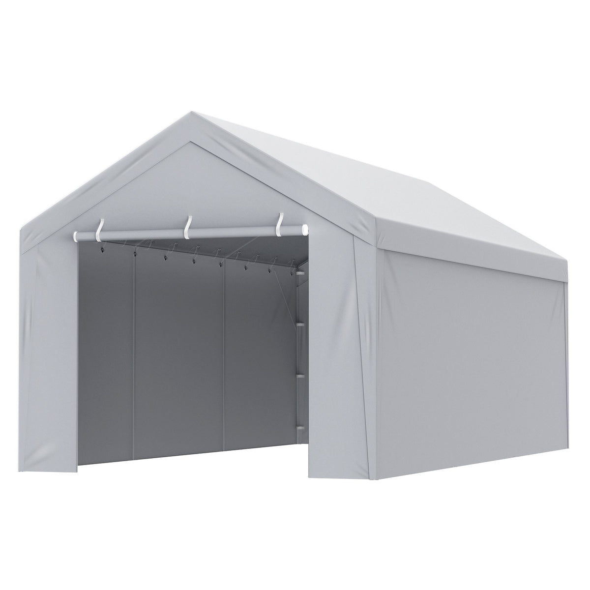 VEVOR Carport Replacement Canopy Cover Top + Side Wall 10 x 20 ft, Garage Tent Shelter Tarp Heavy-Duty Waterproof &amp; UV Protected, Easy Installation with Ball Bungees,White (Frame Not Included)
