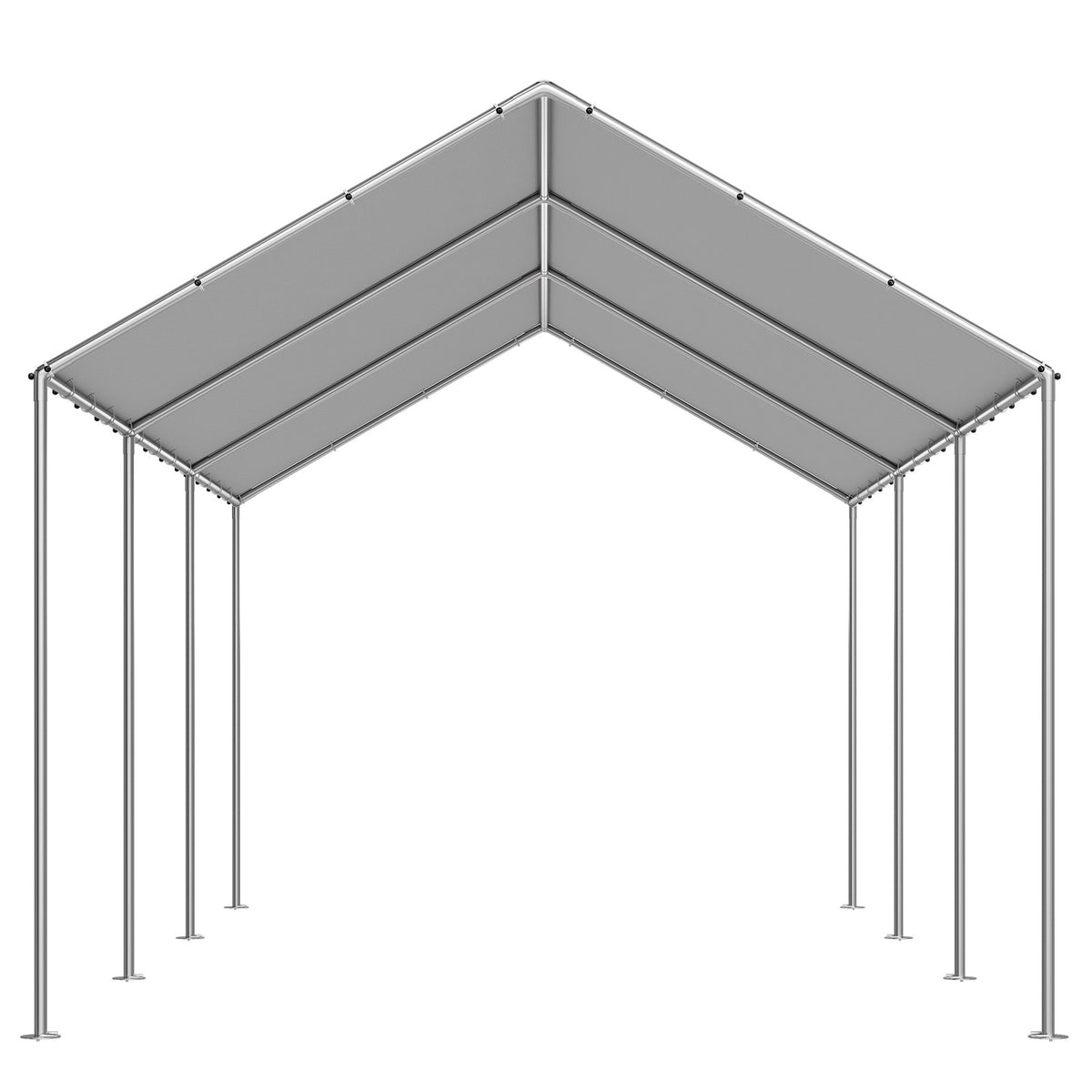 VEVOR Carport Replacement Canopy, 6 x 3 m Potable Garage Tent Top Tarp, UV-Resistant & Waterproof Car Shelter Tarp, Heavy Duty Car Port Cover with Ball Buggees, Grey, Frame Not Included