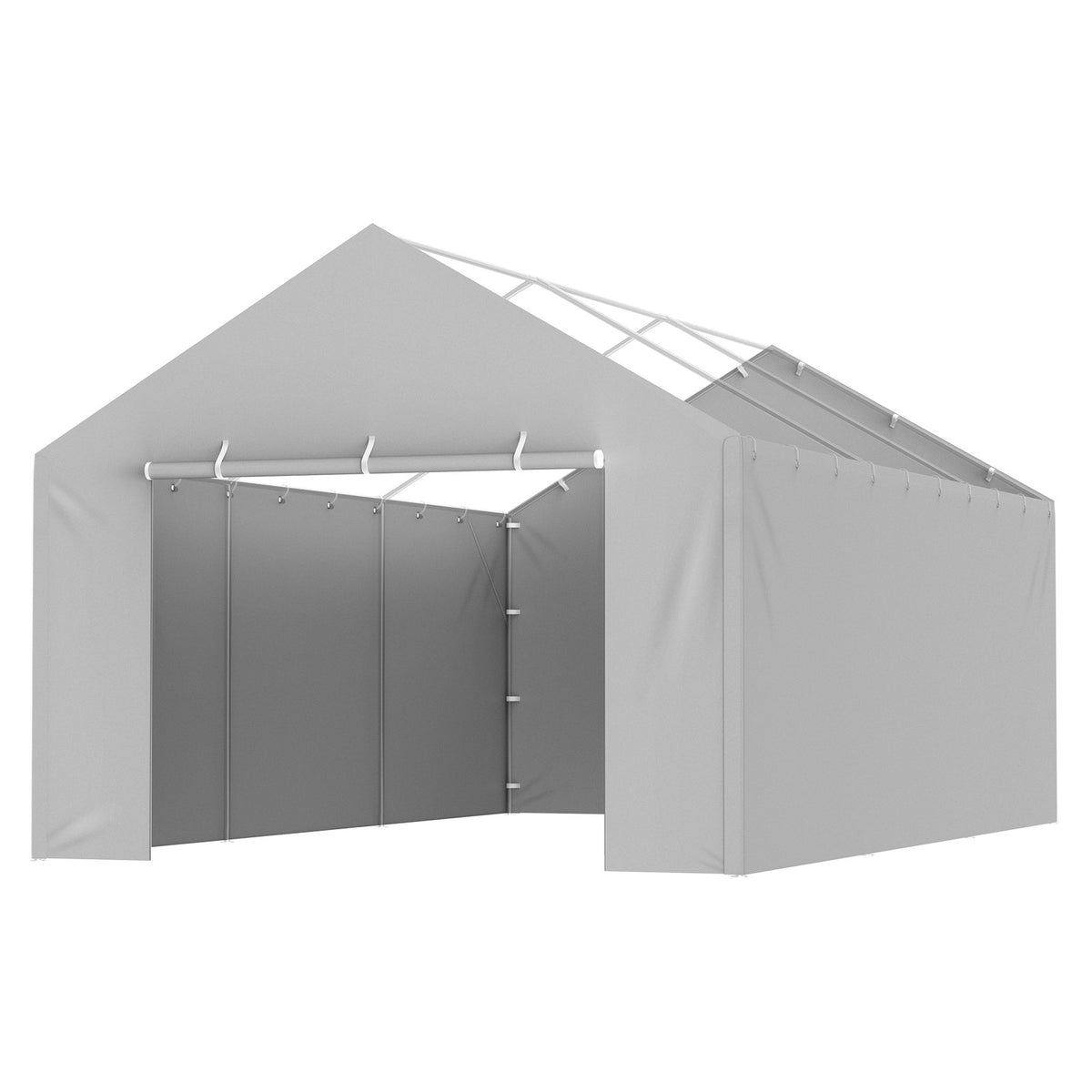 VEVOR Carport Replacement Canopy Cover Side Wall 6 x 3.6 m, Garage Tent Shelter Tarp Heavy-Duty Waterproof &amp; UV Protected, Easy Installation with Ball Bungees,Grey (Top and Frame Not Included)