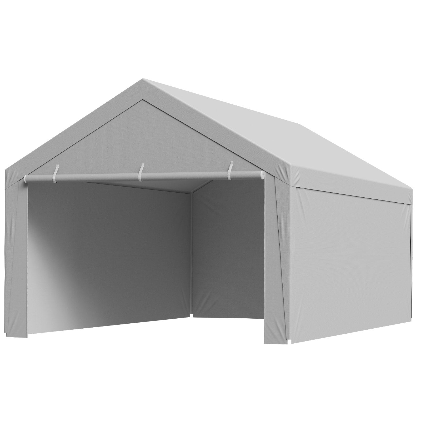 VEVOR Carport Replacement Canopy, 6x 3.6 m Potable Garage Tent Top Tarp with Sidewalls, UV-Resistant & Waterproof, Heavy Duty Car Shelter Tarp with Ball Buggees, Grey, Frame Not Included