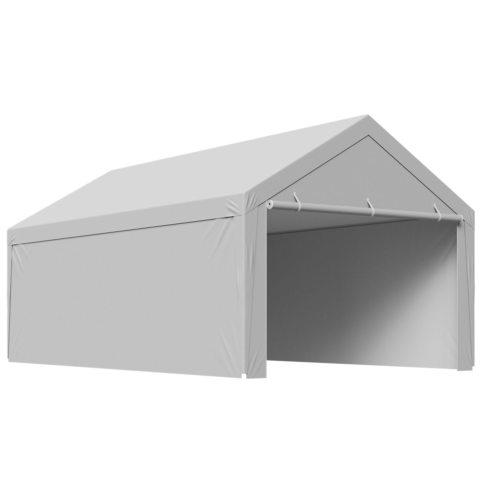 VEVOR Carport Replacement Canopy, 6x 3.6 m Potable Garage Tent Top Tarp with Sidewalls, UV-Resistant & Waterproof, Heavy Duty Car Shelter Tarp with Ball Buggees, Grey, Frame Not Included