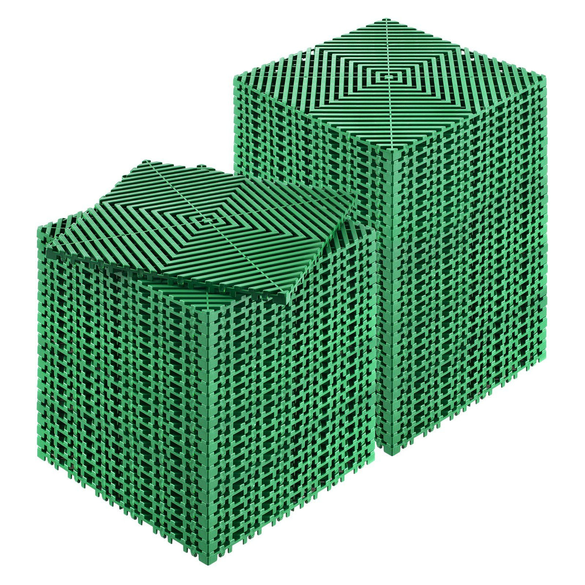 Interlocking Drainage Mat, 50 Pcs Modular Interlocking Cushion, 31 x 31 cm Splicing Drainage Mats, Non-Slip Green PP Drainage Floor Tile and Shower Mat, for Garage, Garden, Kitchen &amp; Outdoor