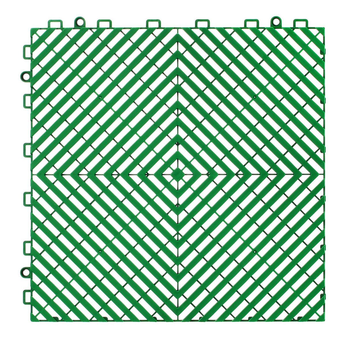 Interlocking Drainage Mat, 50 Pcs Modular Interlocking Cushion, 31 x 31 cm Splicing Drainage Mats, Non-Slip Green PP Drainage Floor Tile and Shower Mat, for Garage, Garden, Kitchen & Outdoor