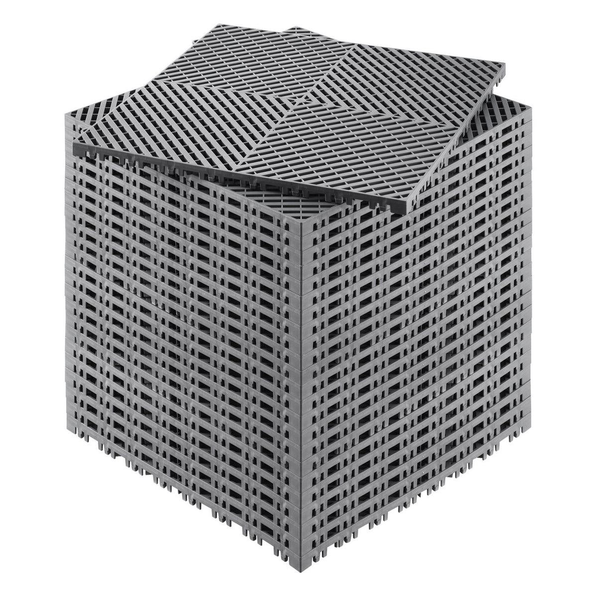 Interlocking Drainage Mat, 41.5 x 41.5 cm Modular Interlocking Cushion, 24 Pcs Splicing Drainage Mats, PP Non-Slip Drainage Floor Tile and Shower Mat, for Garage, Garden, Kitchen &amp; Outdoor
