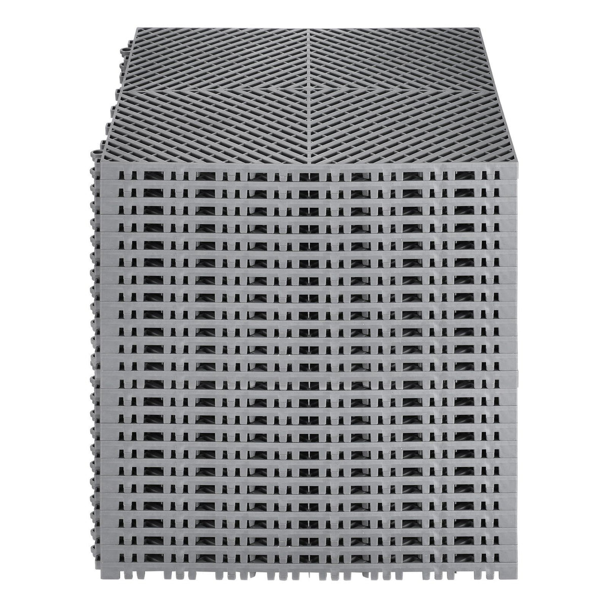 Interlocking Drainage Mat, 41.5 x 41.5 cm Modular Interlocking Cushion, 24 Pcs Splicing Drainage Mats, PP Non-Slip Drainage Floor Tile and Shower Mat, for Garage, Garden, Kitchen & Outdoor