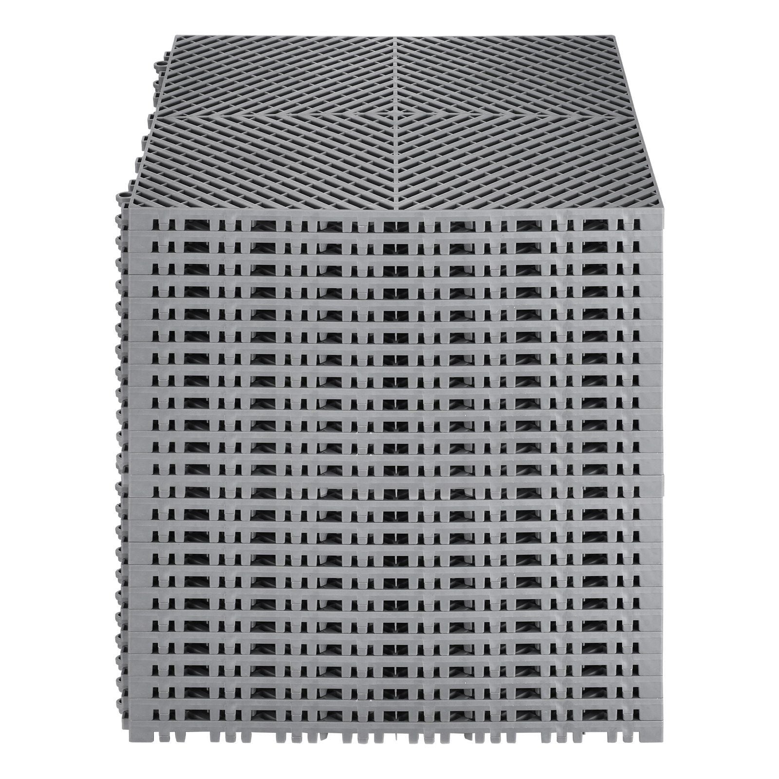 Interlocking Drainage Mat, 41.5 x 41.5 cm Modular Interlocking Cushion, 24 Pcs Splicing Drainage Mats, PP Non-Slip Drainage Floor Tile and Shower Mat, for Garage, Garden, Kitchen & Outdoor