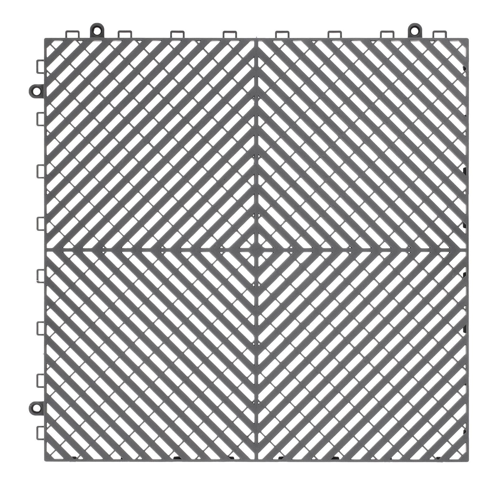 Interlocking Drainage Mat, 41.5 x 41.5 cm Modular Interlocking Cushion, 24 Pcs Splicing Drainage Mats, PP Non-Slip Drainage Floor Tile and Shower Mat, for Garage, Garden, Kitchen & Outdoor