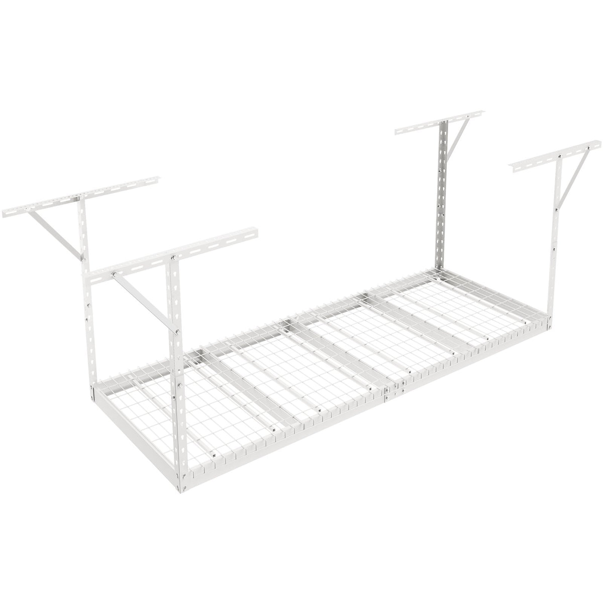 VEVOR Overhead Garage Storage Rack, 91.44x243.84cm Garage Ceiling Storage Racks, Heavy Duty Adjustable Cold Rolled Steel Racks for Garage Storage, Organization, 272.16kg Load Capacity, 22&#39;&#39;-40&quot;, White