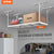 VEVOR Overhead Garage Storage Rack, 91.44x243.84cm Garage Ceiling Storage Racks, Heavy Duty Adjustable Cold Rolled Steel Racks for Garage Storage, Organization, 272.16kg Load Capacity, 22''-40", White