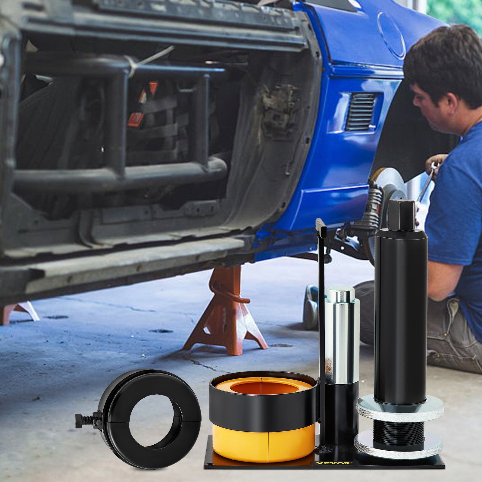 VEVOR Carrier & Pinion Bearing Puller, Compatible with Dana 30, 40, 60, 70, Ford 9\" Bearings, Pinion Puller Tool with 2 Clamshells, 45# Steel Clamshell Carrier Bearing Puller for Auto Repair