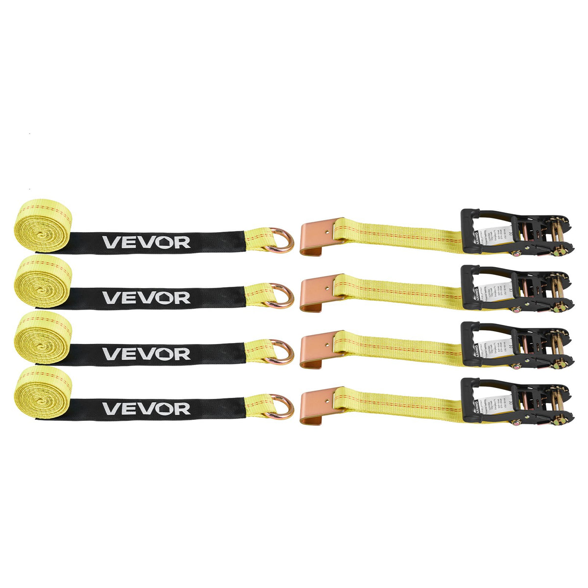 VEVOR Wheel Chock Tie-Down Kit, Tire-Style Motorcycle Tie-Down System, Car Tie Down Kit with Flat Hook, Break Strength 4540 kg &amp; Working Load 1512 kg Trailer Tie Down Strap for ATVs, SUVs, Trailers
