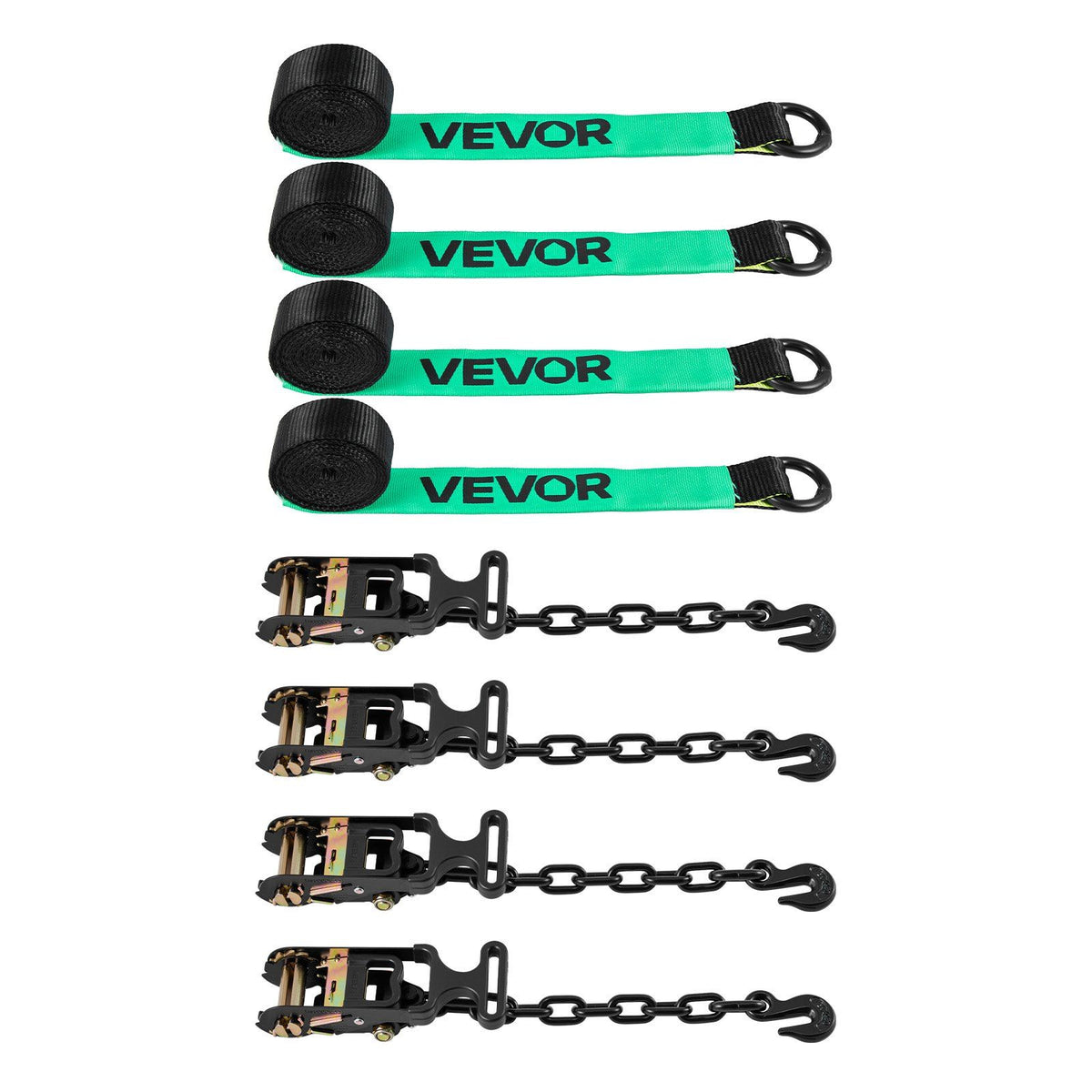 Wheel Chock Tie-Down Kit, Tire-Style Tow Dolly Strap, Car Tie Down Kit with Heavy-Duty Hook, Break Strength 4540 kg &amp; Working Load 1512 kg Motorcycle Tie-Down System for ATV, SUV, Trailer