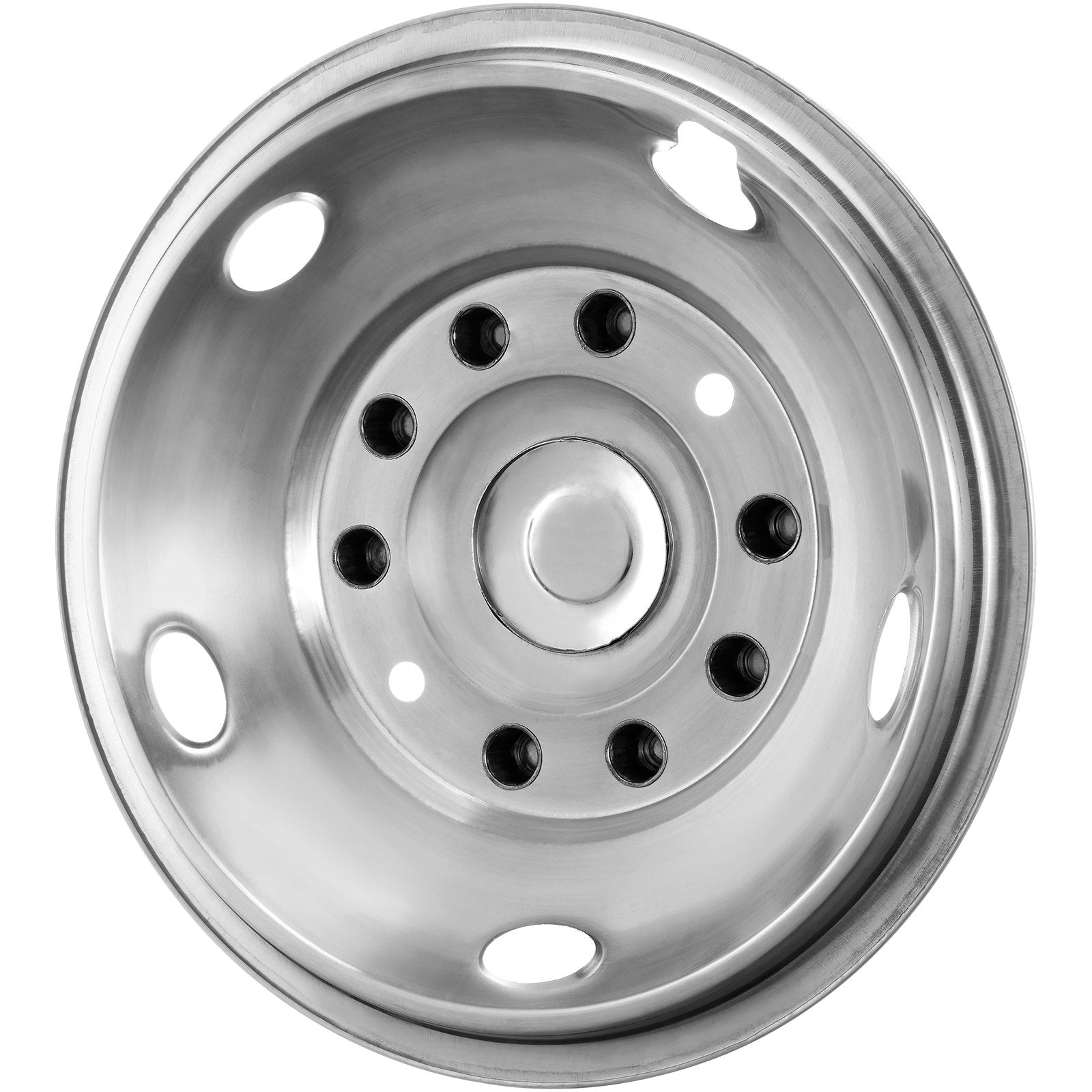 VEVOR 50cm 8 Lug Wheel Simulators, 304 Stainless Steel Wheel Simulator Kit with Mirror Polished Finish, 2 Front and 2 Rear Wheel Covers Fit for For Ford F450/F550 (2005-2020), 4 pcs