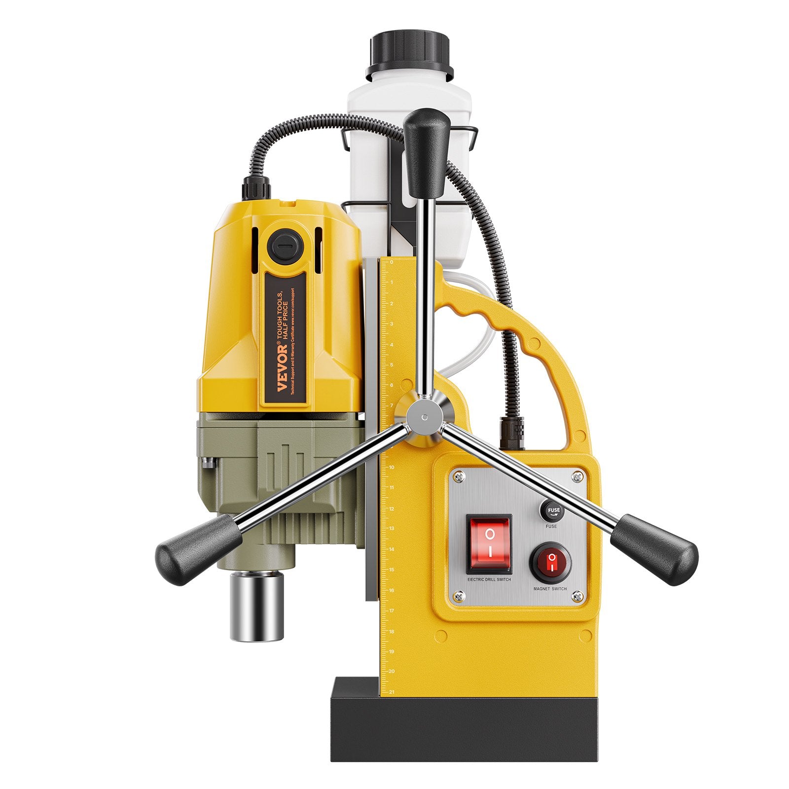 VEVOR Magnetic Drill, 1400W Motor 1.6 in Boring Diameter, 2810 lbf Portable Electric Mag Drill Press, with 11 Coring Bits, 800 RPM Speed, Drilling Machine for Metal Surface, Home Improvement Industry