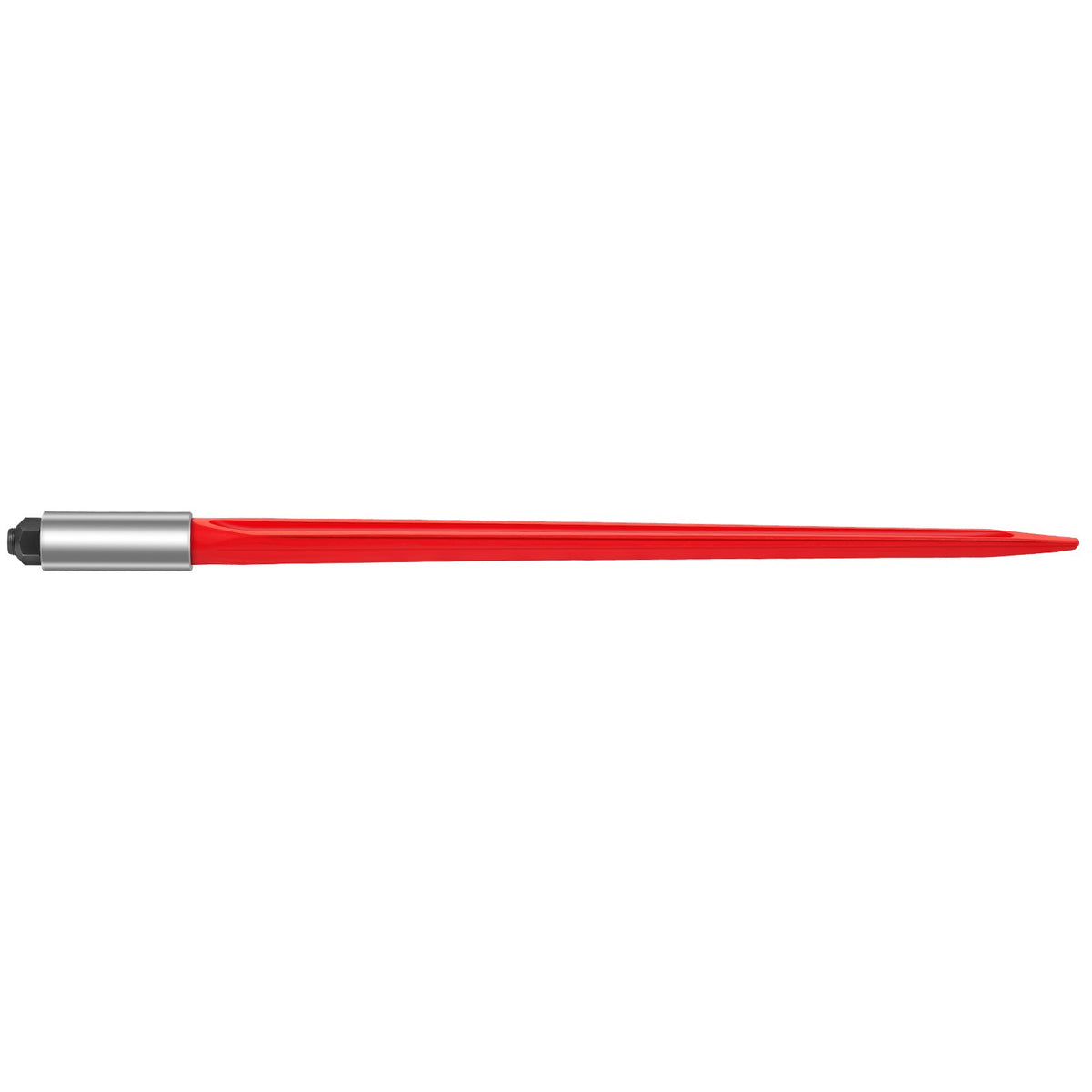 VEVOR Hay Spear 32" Bale Spear 1350 lbs Capacity, Bale Spike Quick Attach Square Hay Bale Spears 1.4" Wide, Red Coated Bale Forks, Bale Hay Spike with Hex Nut & Sleeve for Buckets Tractors Loaders