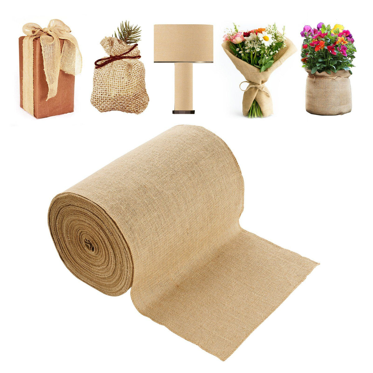 Burlap Fabric Roll, 355 mm x 45.7 m &amp; 50 x 50 Density Wide Natural Burlap Fabric Rolls, Jute Fabric Burlap Tree Wrap Roll, for Decor, Crafts, Wedding, Gardening, Plant &amp; Tree Winter Covering