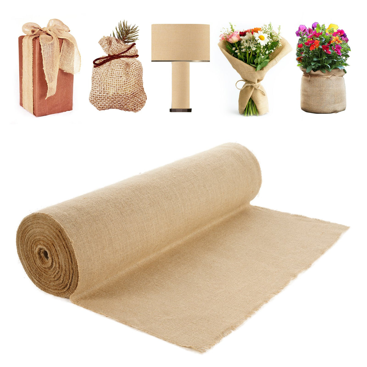 VEVOR Burlap Fabric Roll Burlap Tree Wrap 914 mm x 45.7 m for Crafts &amp; Plants