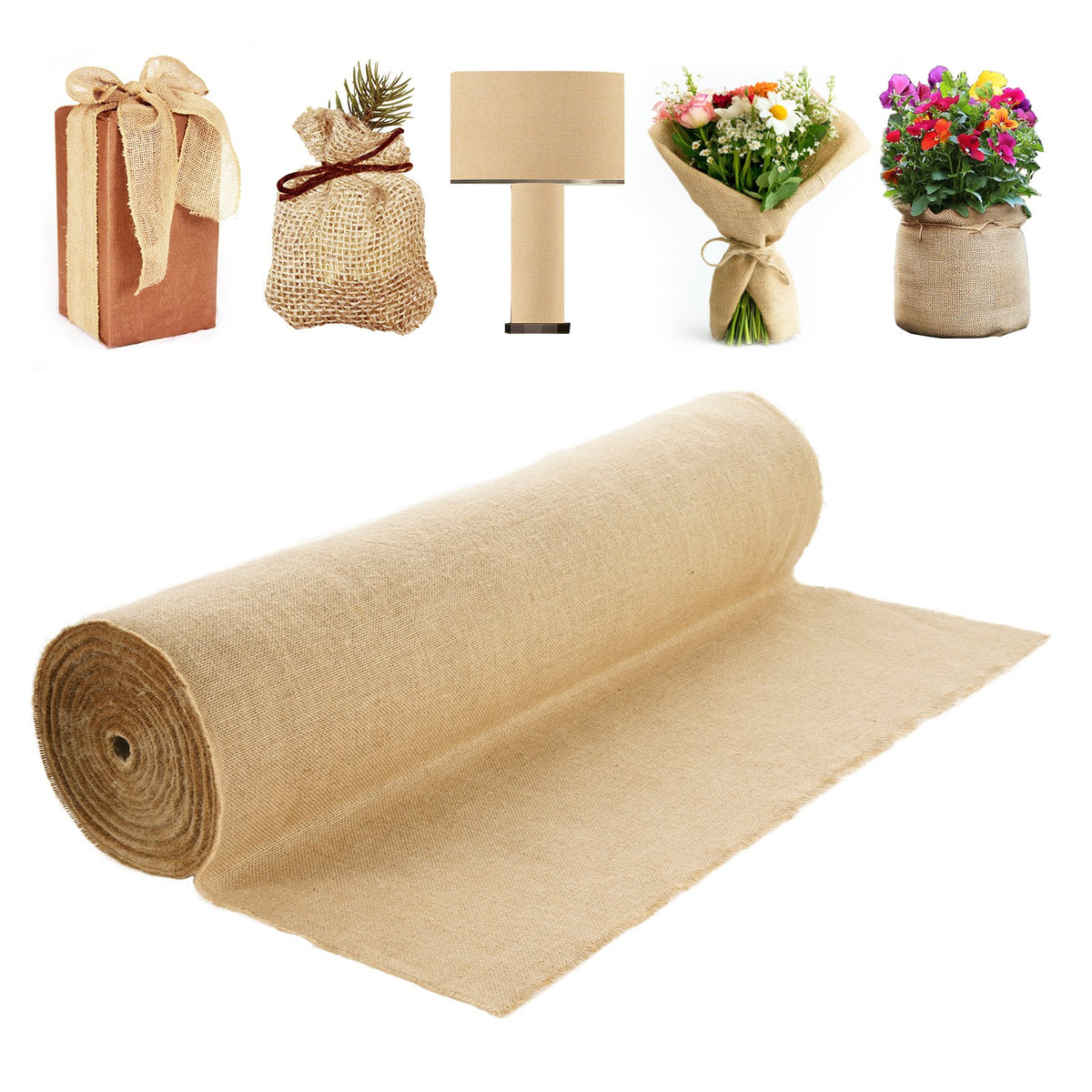 VEVOR Burlap Fabric Roll Burlap Tree Wrap 1016 mm x 45.7 m for Crafts &amp; Plants