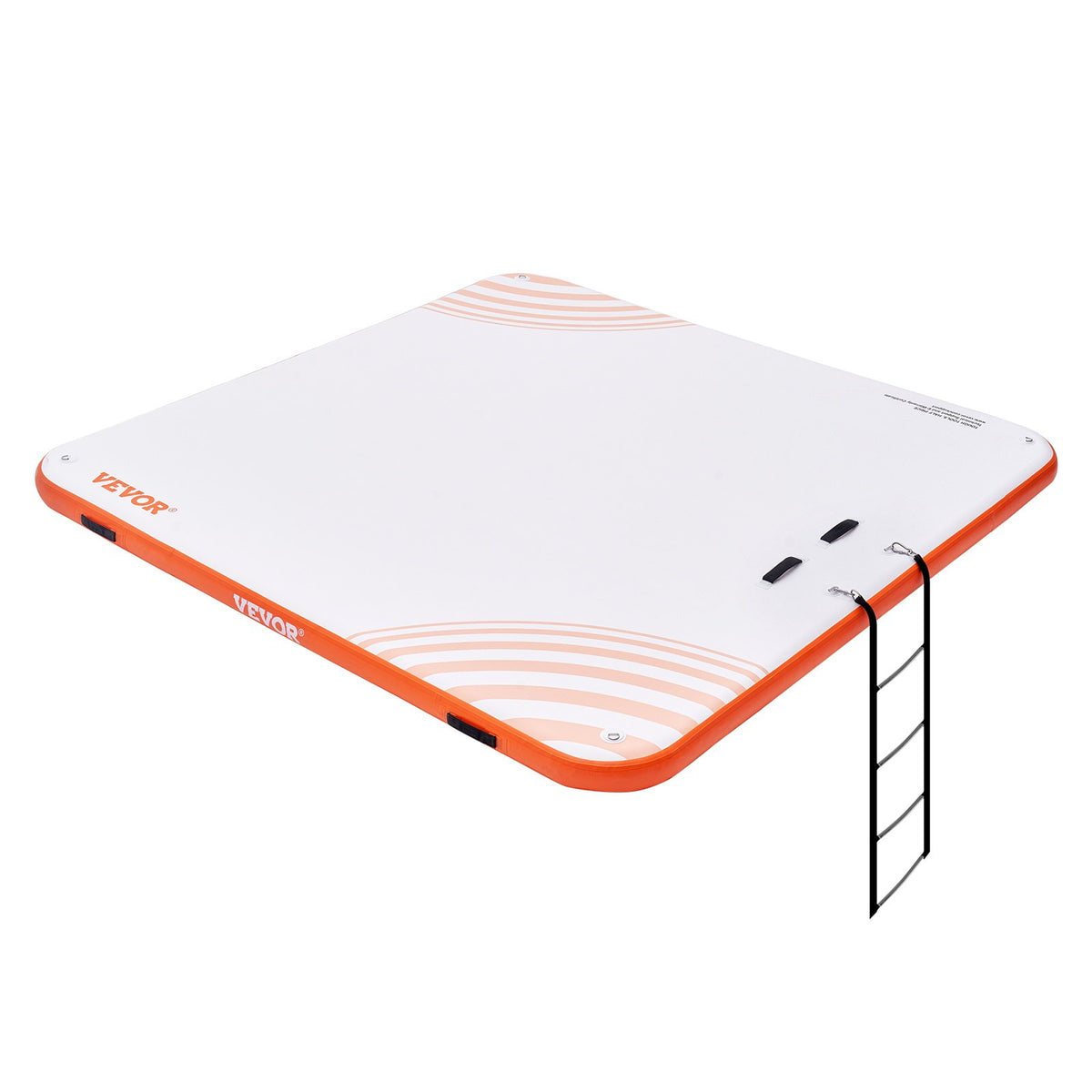 VEVOR Inflatable Floating Dock, 7 x 7FT Inflatable Dock Platform, Non-Slip Water Floating Dock Mat with Portable Carrying Bag &amp; Detachable Ladder, Floating Platform Island Raft for Pool Beach Ocean