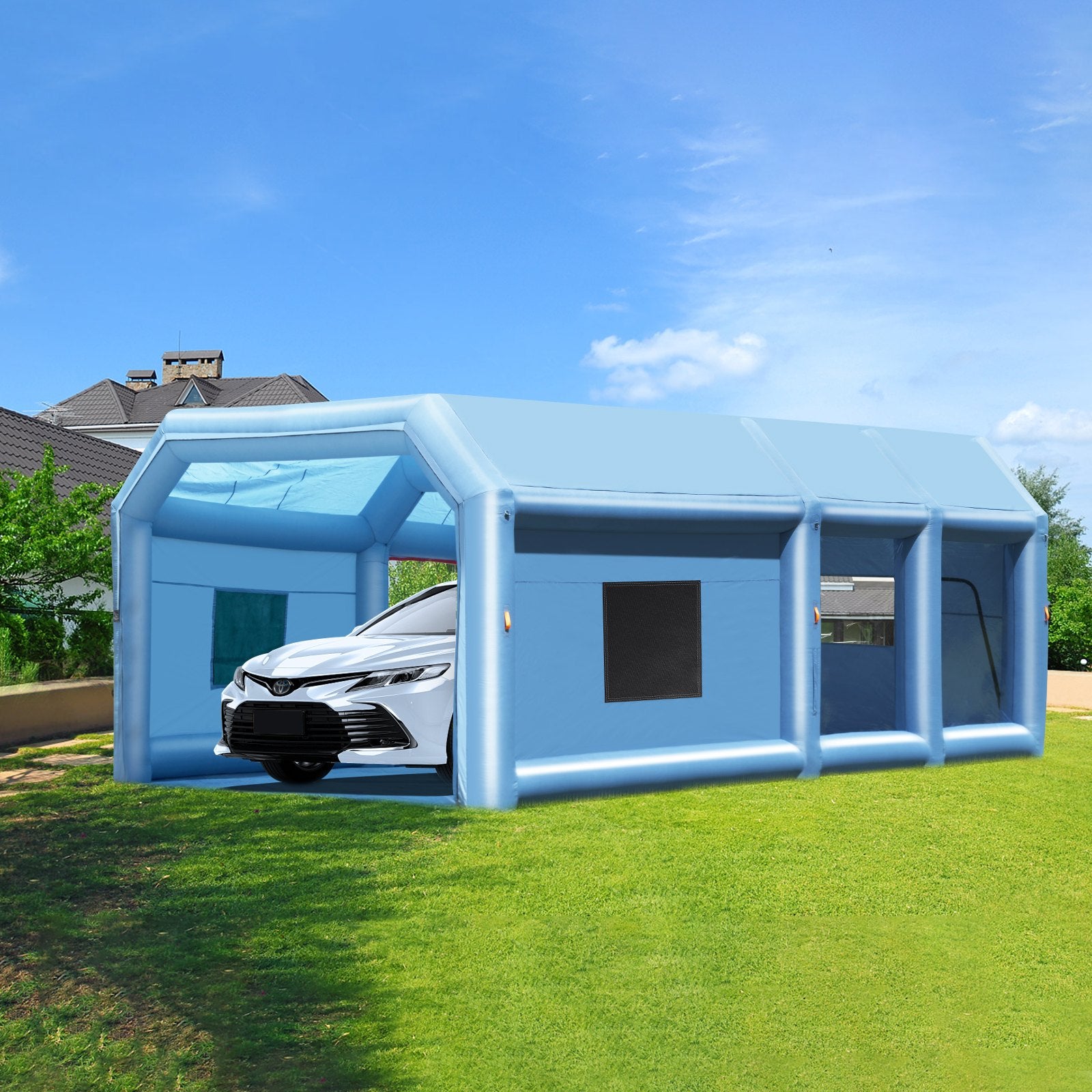 VEVOR Inflatable Paint Booth 26.2x14.8x9.8ft Inflatable Spray Booth 950W+750W