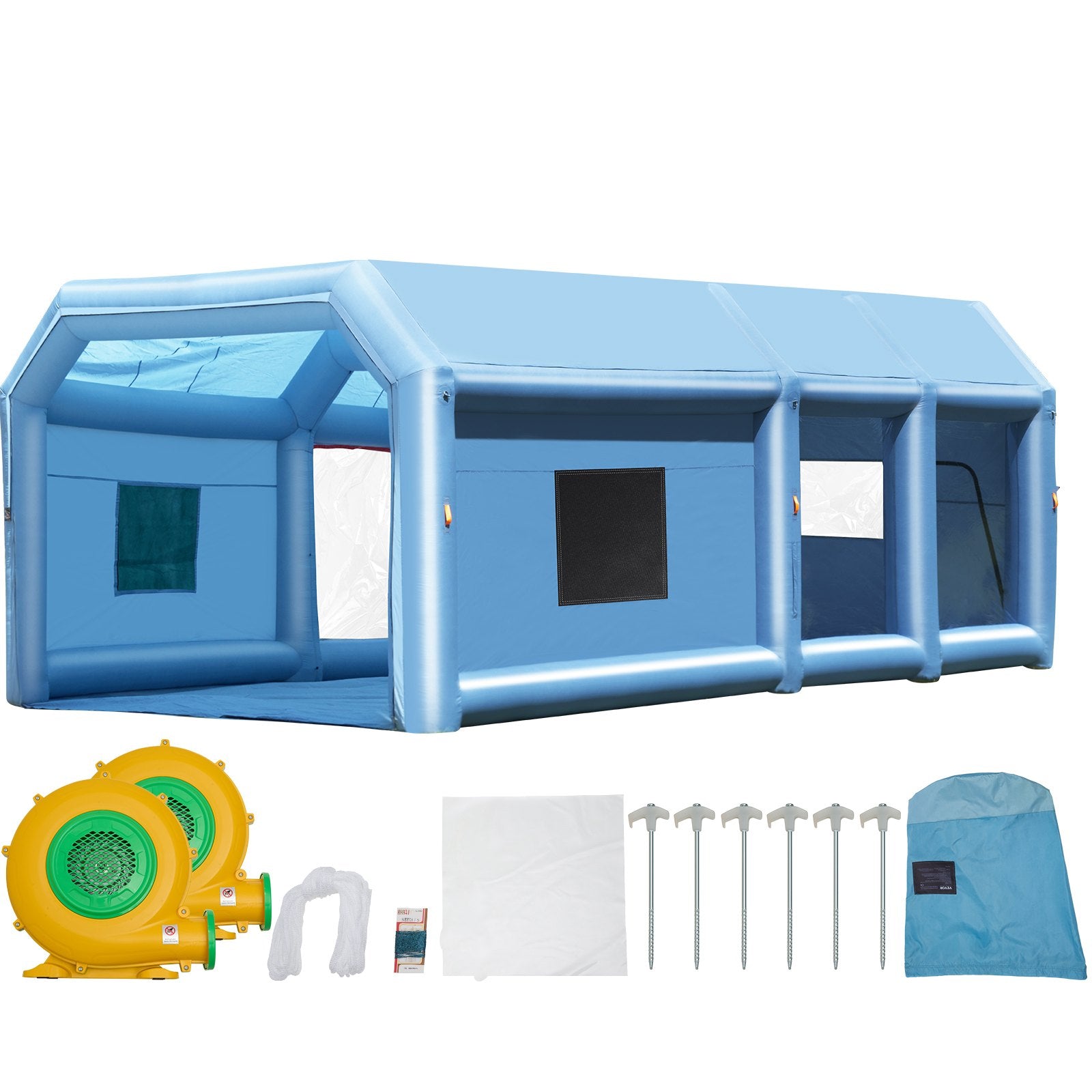 VEVOR Inflatable Paint Booth 27.9x15.7x10.8ft Inflatable Spray Booth 950W+750W