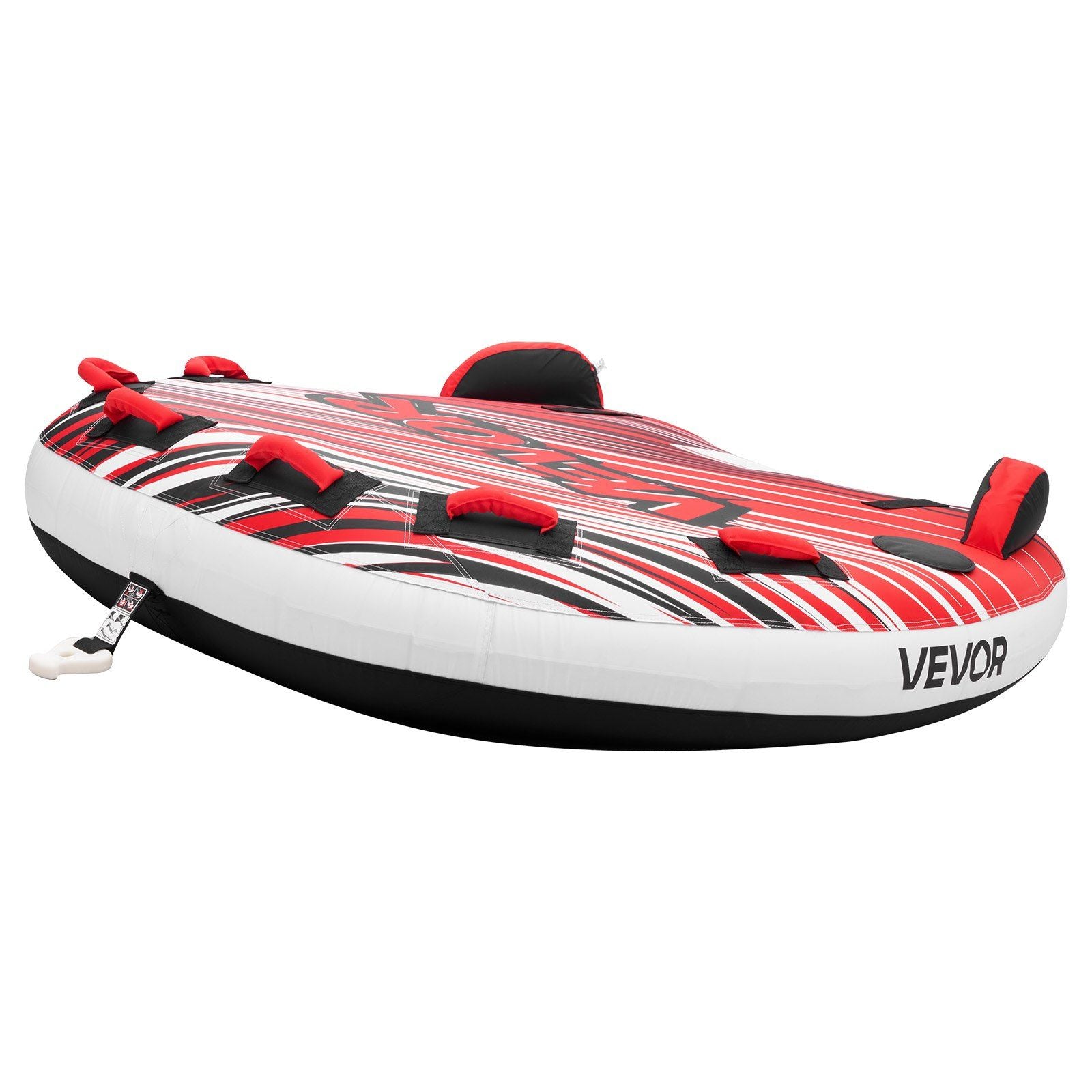 Towable Tube for Boating, 3 Riders Inflatable Boat Tubes and Towables, 231 kg Capacity Water Sport Towable Tube for Boat to Pull - with Fins, Full Nylon Cover, Padded Handles & Safety Valve