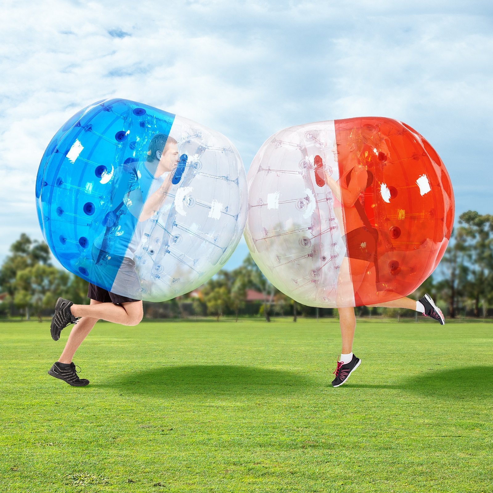 VEVOR Inflatable Bumper Balls 2-Pack, 5FT/1.5M Body Sumo Zorb Balls for Teen & Adult, 0.8mm Thick PVC Human Hamster Bubble Balls for Outdoor Team Gaming Play, Bumper Bopper Toys for Garden, Yard, Park
