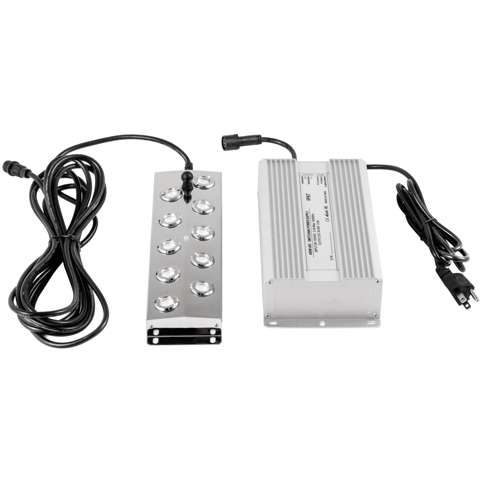VEVOR Mist Maker 10 Head Ultrasonic Mist Fogger with Waterproof Power Supply Ultrasonic Fogger Humidifier Stainless Steel Pond Mister Fogger 5kg/h Ultrasonic Mist Humidifier for Gardening and Pond