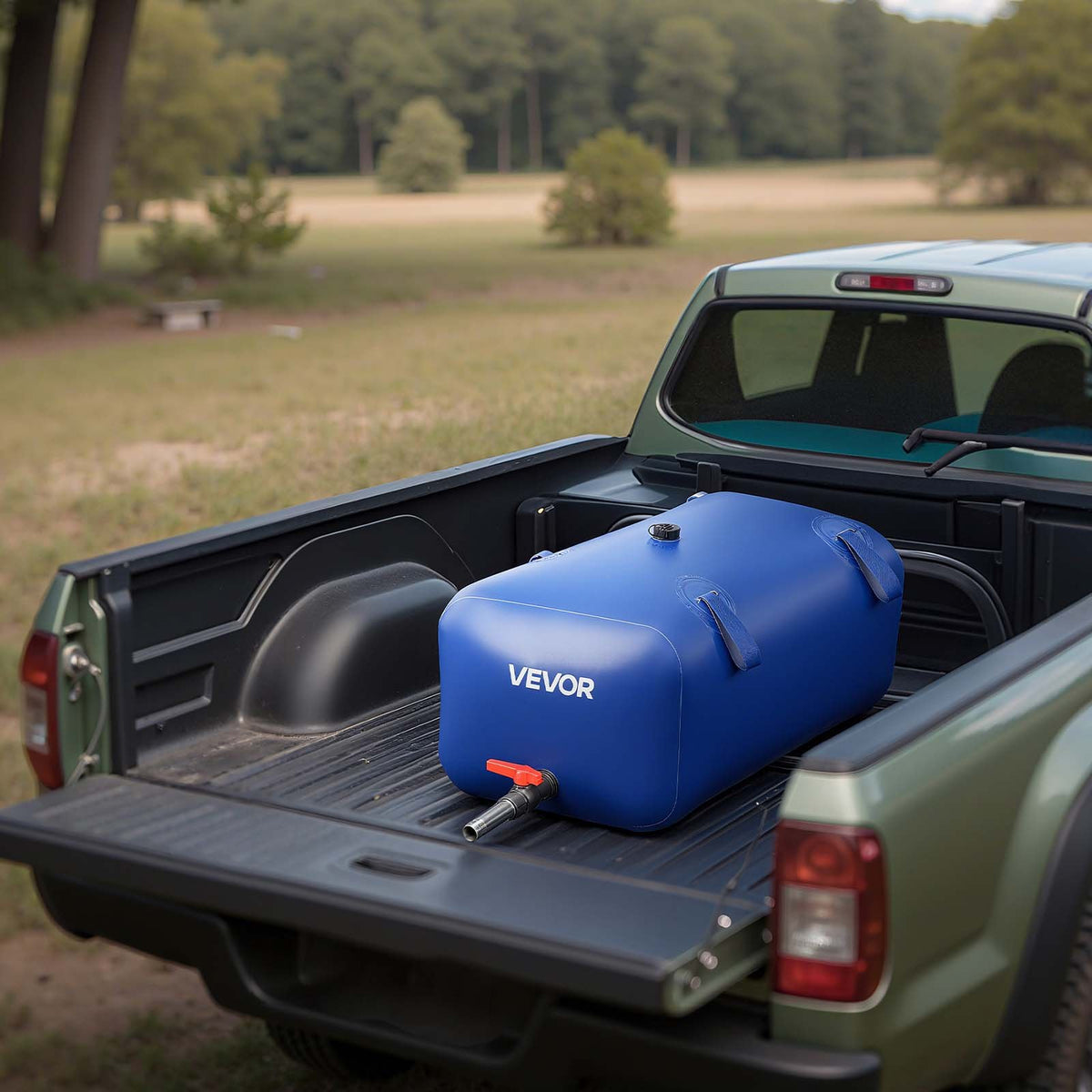 VEVOR Water Storage Bladder 113L Large Capacity Water Bag, Portable & Collapsible Soft Waters Container, Leakproof & Tear-Resistant PVC Emergency Waters Storage Tank for RV Truck & Outdoor Use