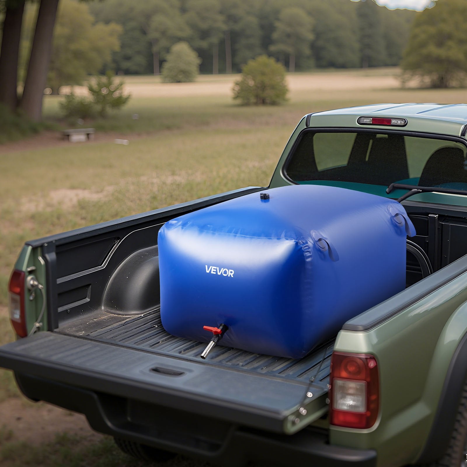 VEVOR Water Storage Bladder 400L Large Capacity Water Bag, Portable & Collapsible Soft Waters Container, Leakproof & Tear-Resistant PVC Emergency Waters Storage Tank for RV Truck & Outdoor Use